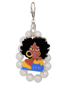 Alternative view of Blue Gold Woman Pearl Keychain SGRHO