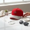 DST Red Canvas Baseball Cap with Rhinestone Brim - Image 3