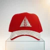 DST Rhinestone Delta Cap – Red Canvas Baseball Hat - Image 4