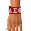 DST Red Rhinestone Bracelet – Magnetic Felt Band with Clear DST Letters - Image 2