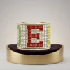 OES Greek Rhinestone 2 inch Gold Cuff Bracelet - Image 4