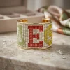 OES Greek Rhinestone 2 inch Gold Cuff Bracelet - Image 6