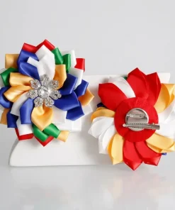 OES Multicolor Floral Bling Brooch and Hair Clip