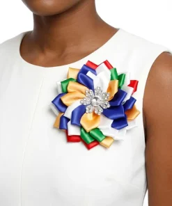 Alternative view of OES Multicolor Floral Bling Brooch and Hair Clip
