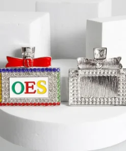 OES Multicolor Rhinestone Perfume Brooch