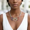 OES Multicolor Triple Heart Pendant Necklace - Image 2