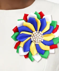 Alternative view of OES Sorority Multicolor Flower Pearl Brooch Women