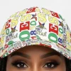 OES Print Baseball Hat – White and Multicolor Eastern Star Cap - Image 2