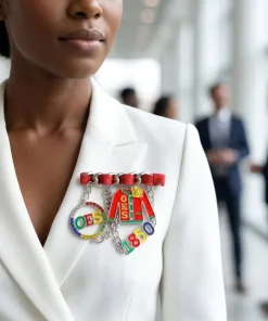 Alternative view of Order of the Eastern Star 1850 Ribbon Charm Brooch
