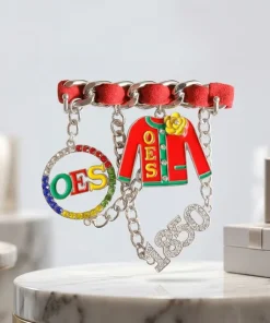 Order of the Eastern Star 1850 Ribbon Charm Brooch