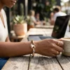 SGRho Gold Cable Crest Bangle - Image 3