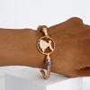 SGRho Gold Cable Crest Bangle - Image 2