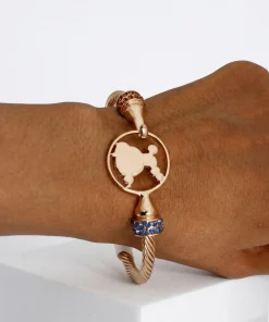 Alternative view of SGRho Gold Cable Crest Bangle