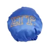 SGRHO Sorority Blue Gold Satin Sleep Bonnet Cap - Image 2