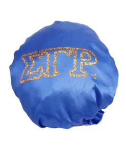 Alternative view of SGRHO Sorority Blue Gold Satin Sleep Bonnet Cap