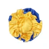 SGRHO Sorority Blue Gold Satin Sleep Bonnet Cap - Image 4