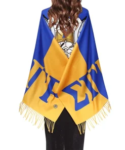 SGRHO Sorority Gold Blue Fashion Shawl Scarf