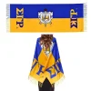 SGRHO Sorority Gold Blue Fashion Shawl Scarf - Image 2