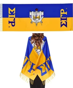 Alternative view of SGRHO Sorority Gold Blue Fashion Shawl Scarf