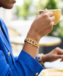 Alternative view of SGRHO Sorority Gold Chain Greek Letter Bracelet