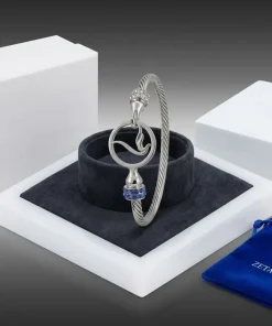 ZPB Silver Cable Logo Bangle