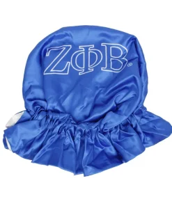 ZPB Sorority Blue White Satin Sleep Bonnet Cap