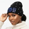 ZPB Sorority Pride Black Bling Winter Beanie Hat - Image 2