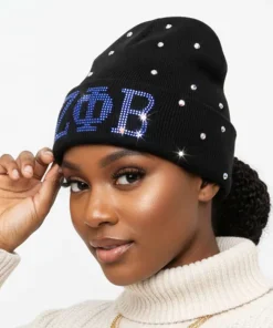 Alternative view of ZPB Sorority Pride Black Bling Winter Beanie Hat